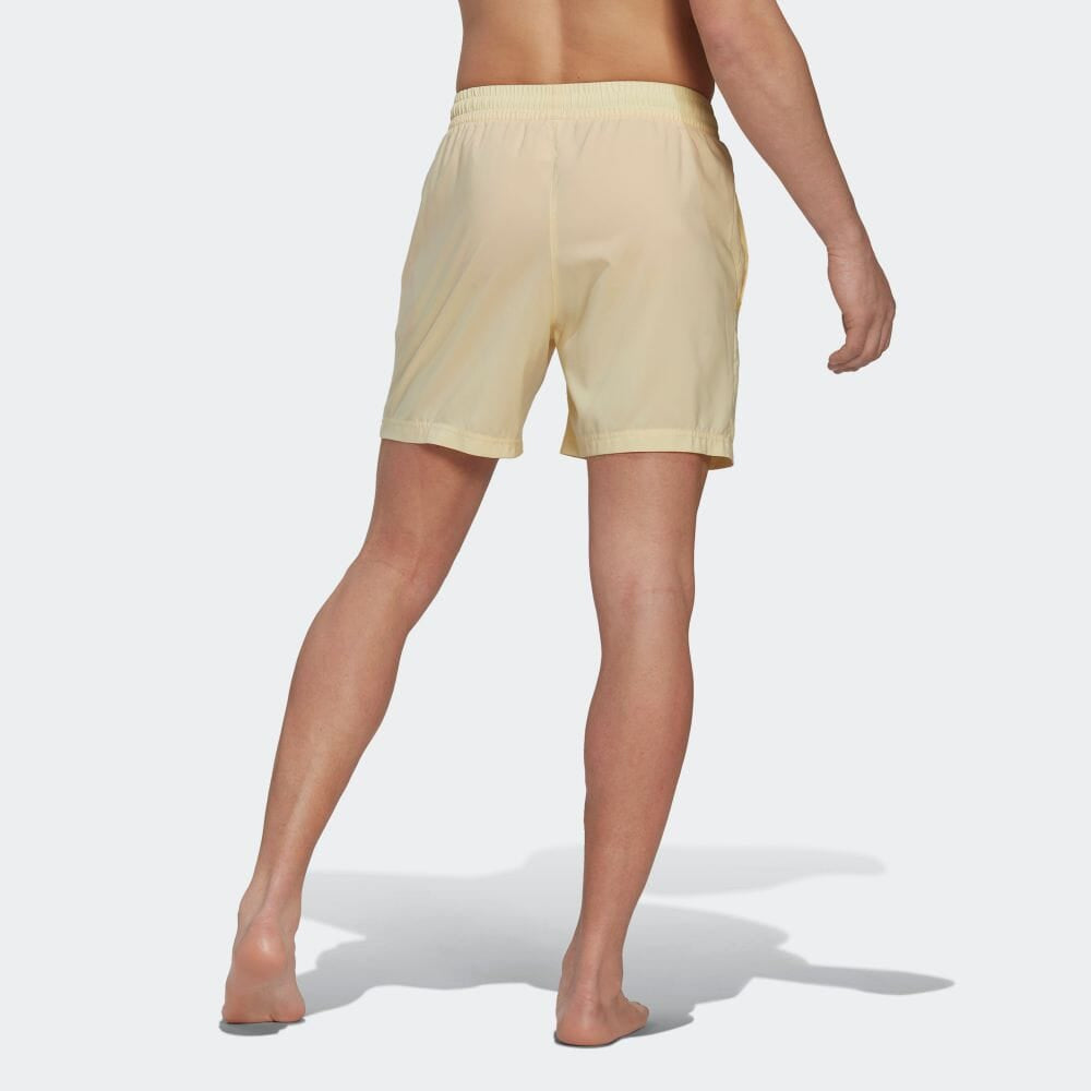 Image of Men's adidas originals Logo Embroidered Elastic Waistband Straight Shorts Yellow