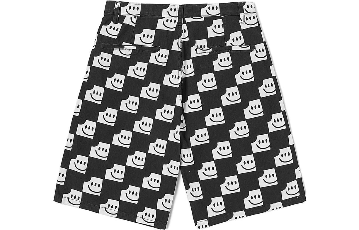 Image of Vans Run Smiley Checkerboard Shorts 'Black White' VN000EVTCAF