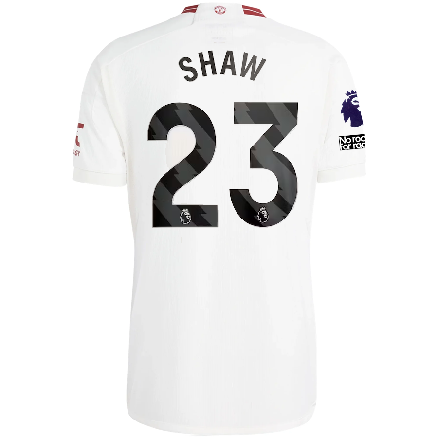 Image of adidas Manchester United Luke Shaw Third Jersey w/ EPL + No Room For Racism Patc