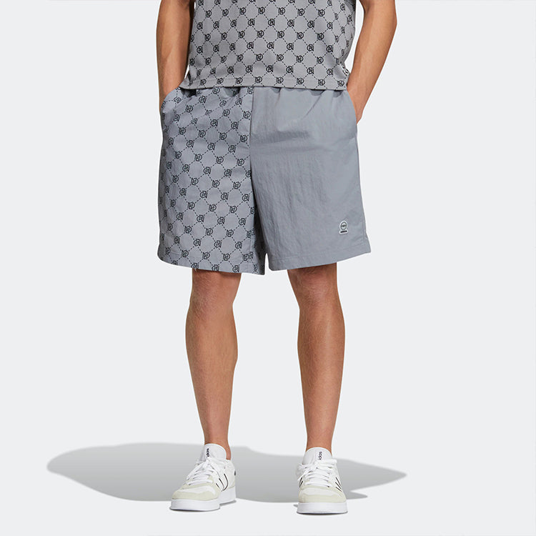Image of Herren adidas neo Musterdruck Schnürung Casual Sport Shorts Grau IB5847