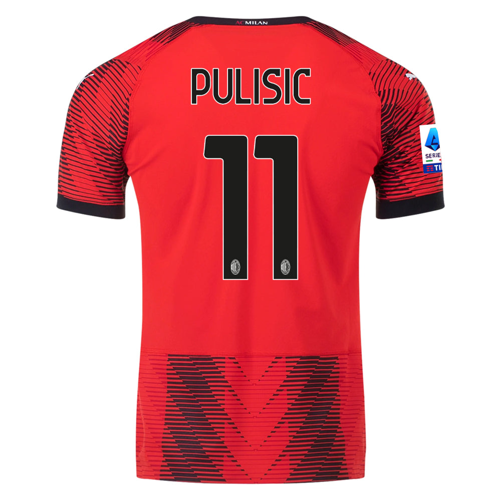 Puma AC Milan Christian Pulisic Authentic Home Jersey w/ Serie A Patch 23/24 (Re