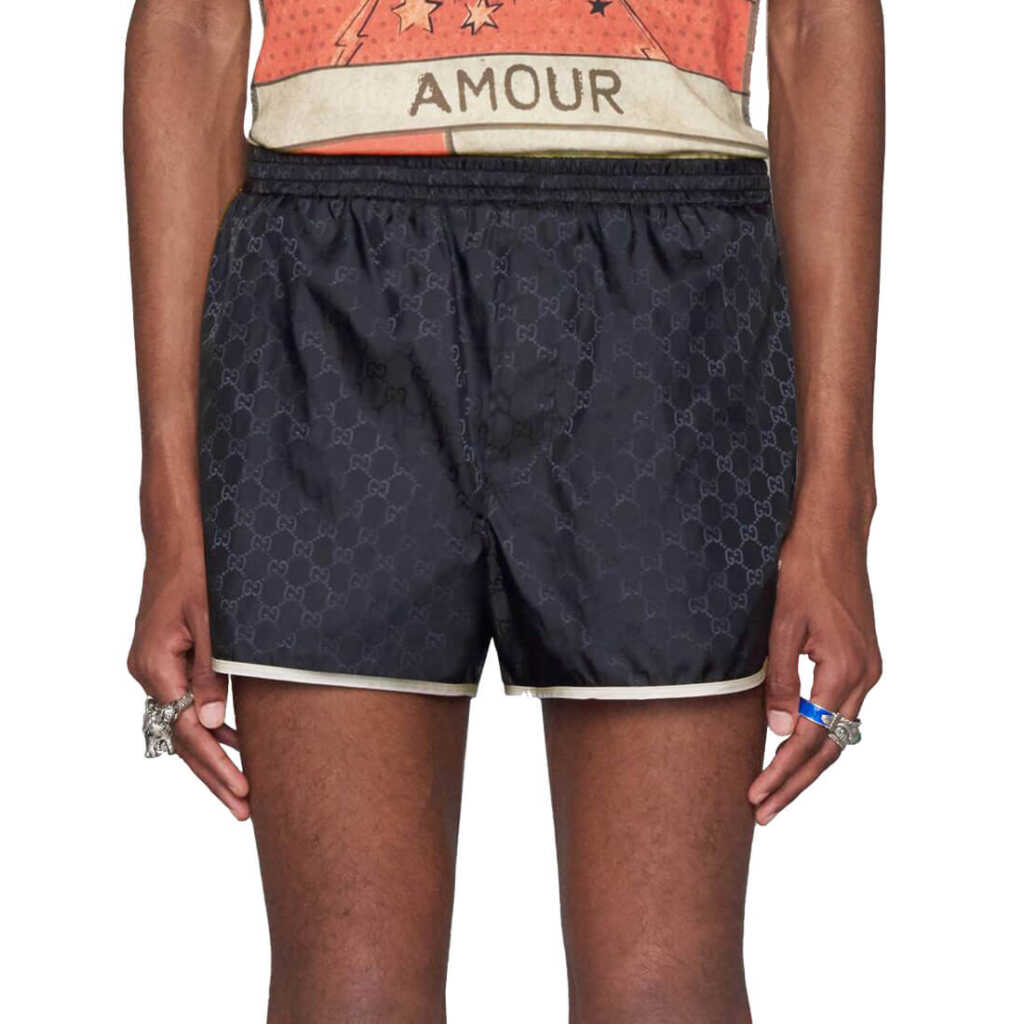 GUCCI SS22 GG Nylon Swim Shorts With Bee 'Navy' 410571-XR898-4824