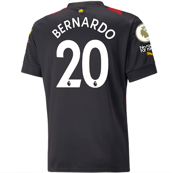 Puma Manchester City Bernardo Silva Auswärtstrikot mit EPL + „No Room For Racism“-Aufnäher