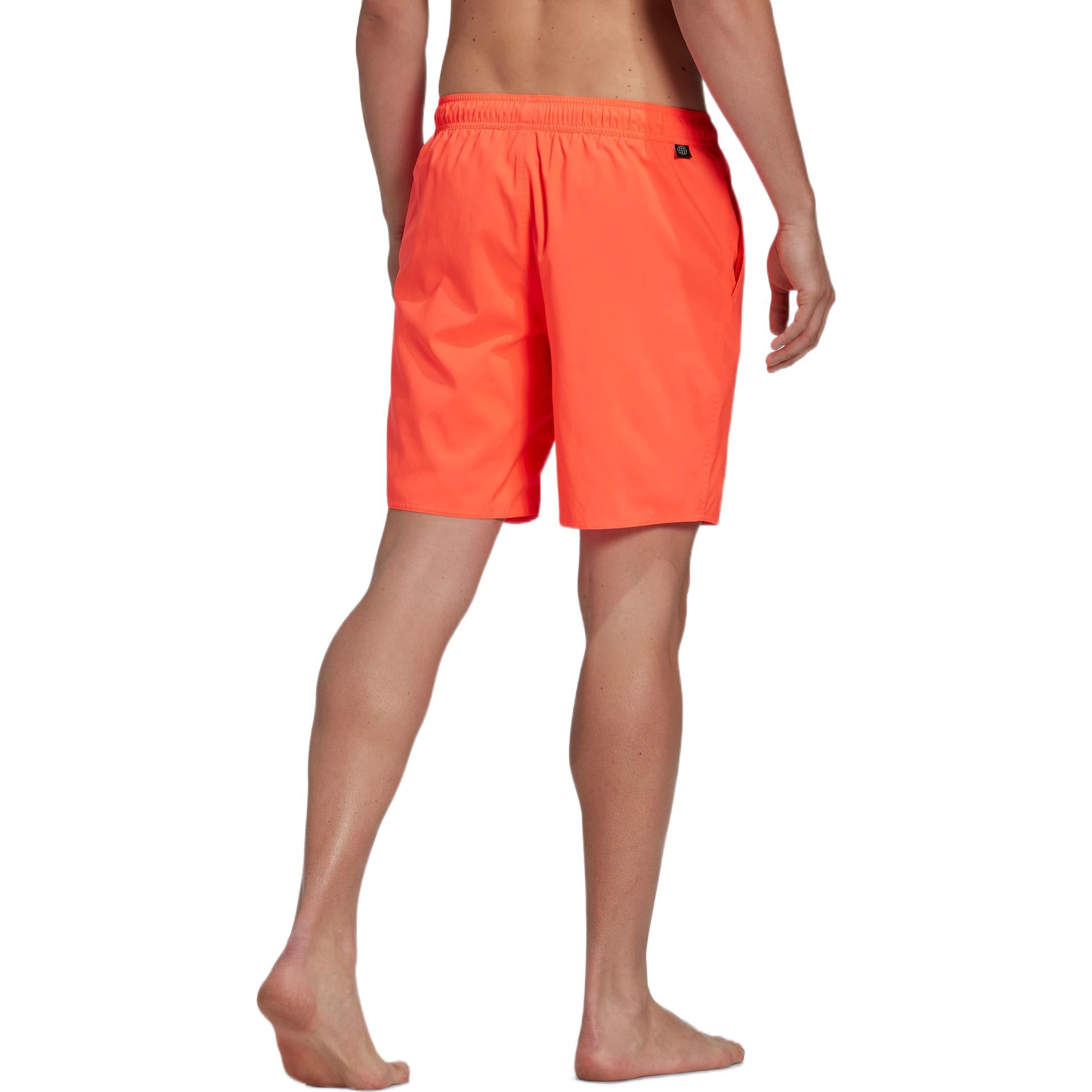Image of Men's adidas Solid Clx Sh Cl Solid Color Logo Straight Sports Shorts Orange HC85