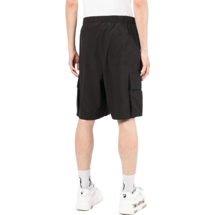 Image of OFF-WHITE SS22 Industrial Solid Color Belt Casual Shorts Black OMCB064C99FAB0011