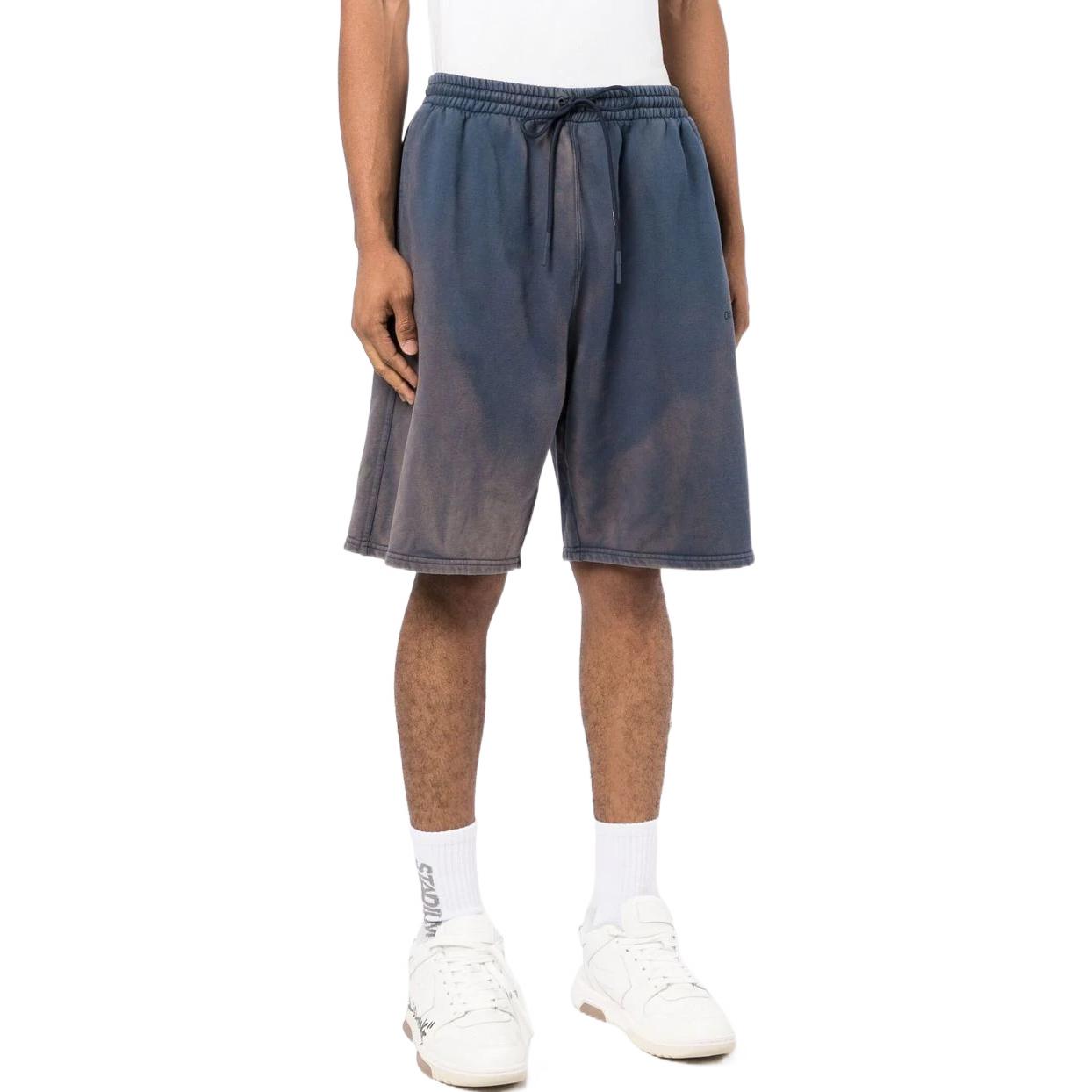 Image of Men's OFF-WHITE SS22 Bleach Drawstring Lacing Straight Shorts Ordinary Version B