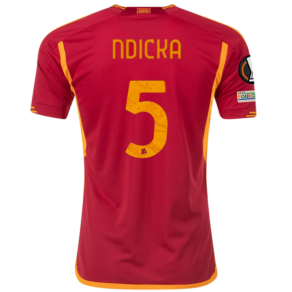 adidas Roma Evan Ndicka Heimtrikot mit Europa League Patches 23/24 (Team Victory