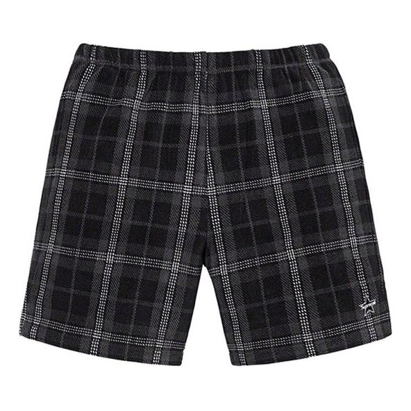 Image of Supreme SS19 Plaid Velour Short Velvet Shorts Unisex Black SUP-SS19-10303