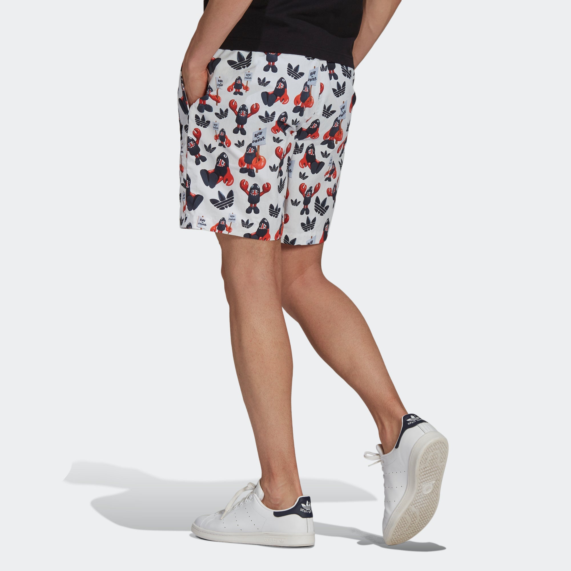 Image of adidas originals Artist Shorts Dragon Printing Sports Breathable White HA4698