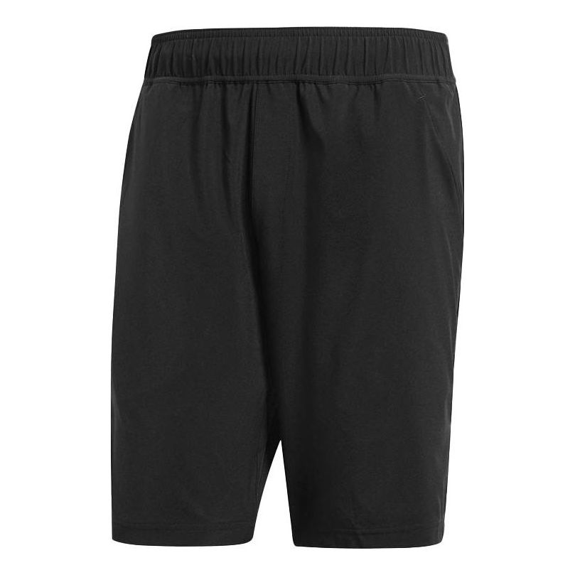 Image of Men's adidas Solid Color Small Logo Printing Elastic Waistband Sports Shorts Bla