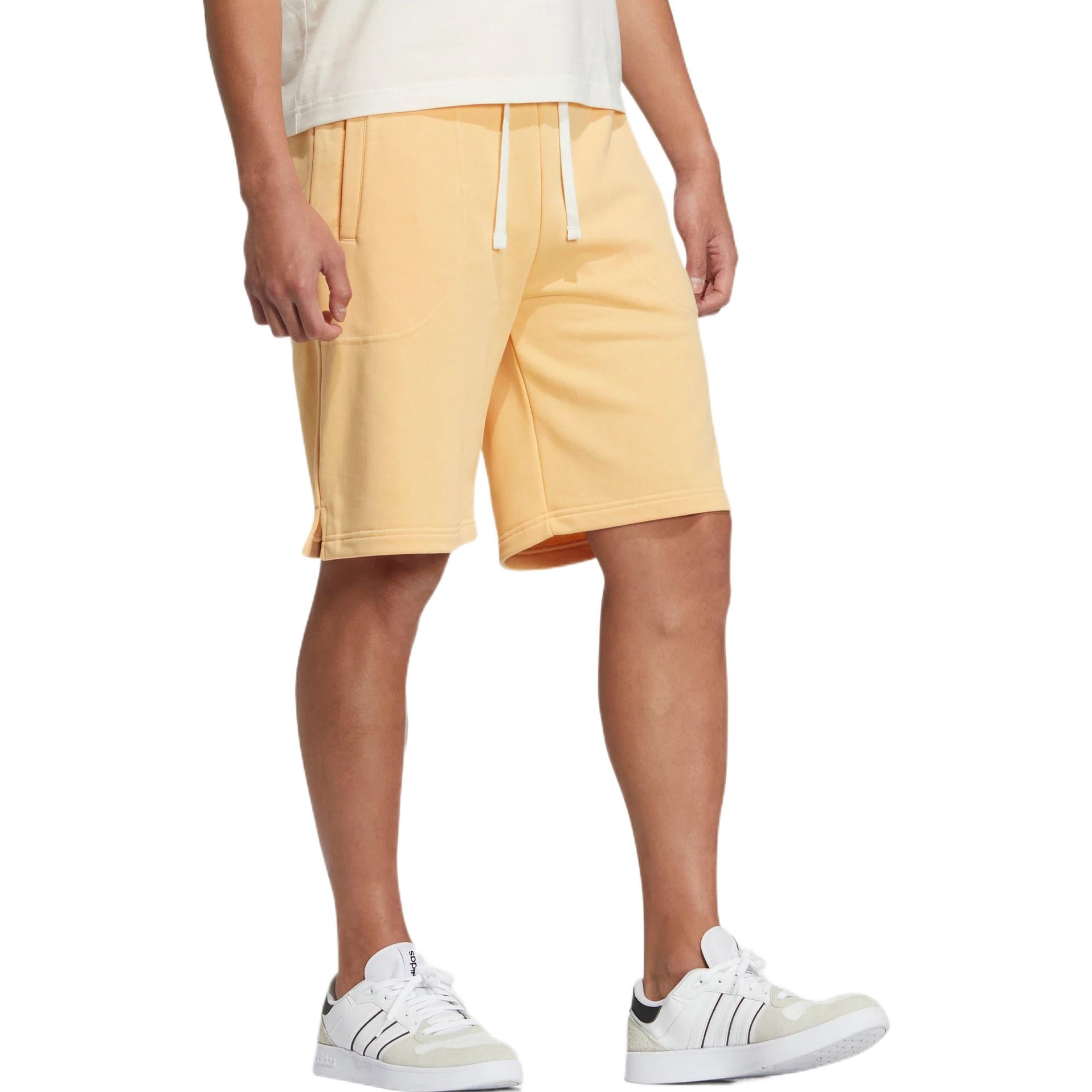 Image of adidas neo Solid Color Lacing Casual Straight Shorts Unisex Yellow HS6825