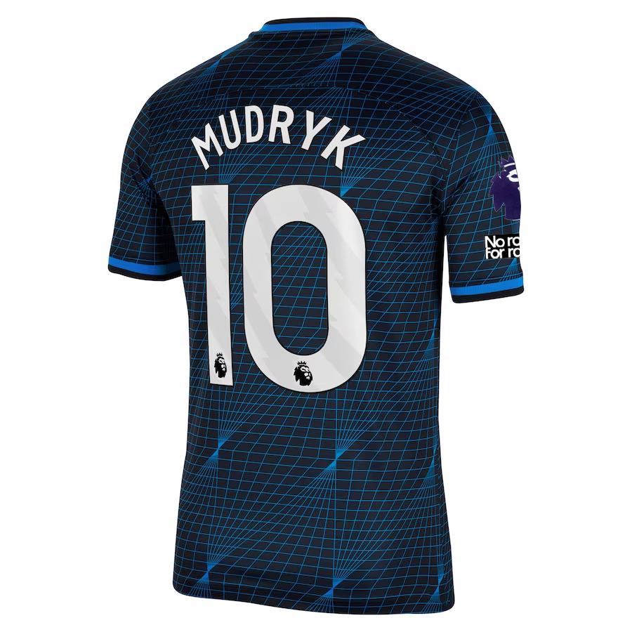 Nike Chelsea Mykhailo Mudryk Away Jersey w/ EPL + No Room For Racism Patches 23/