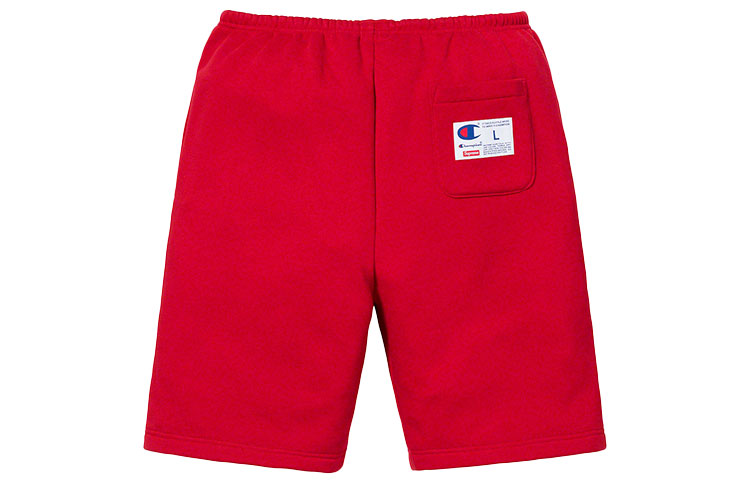 Image of Supreme x Champion SS19 Outline Sweatshort Dark Red SUP-SS19-10076