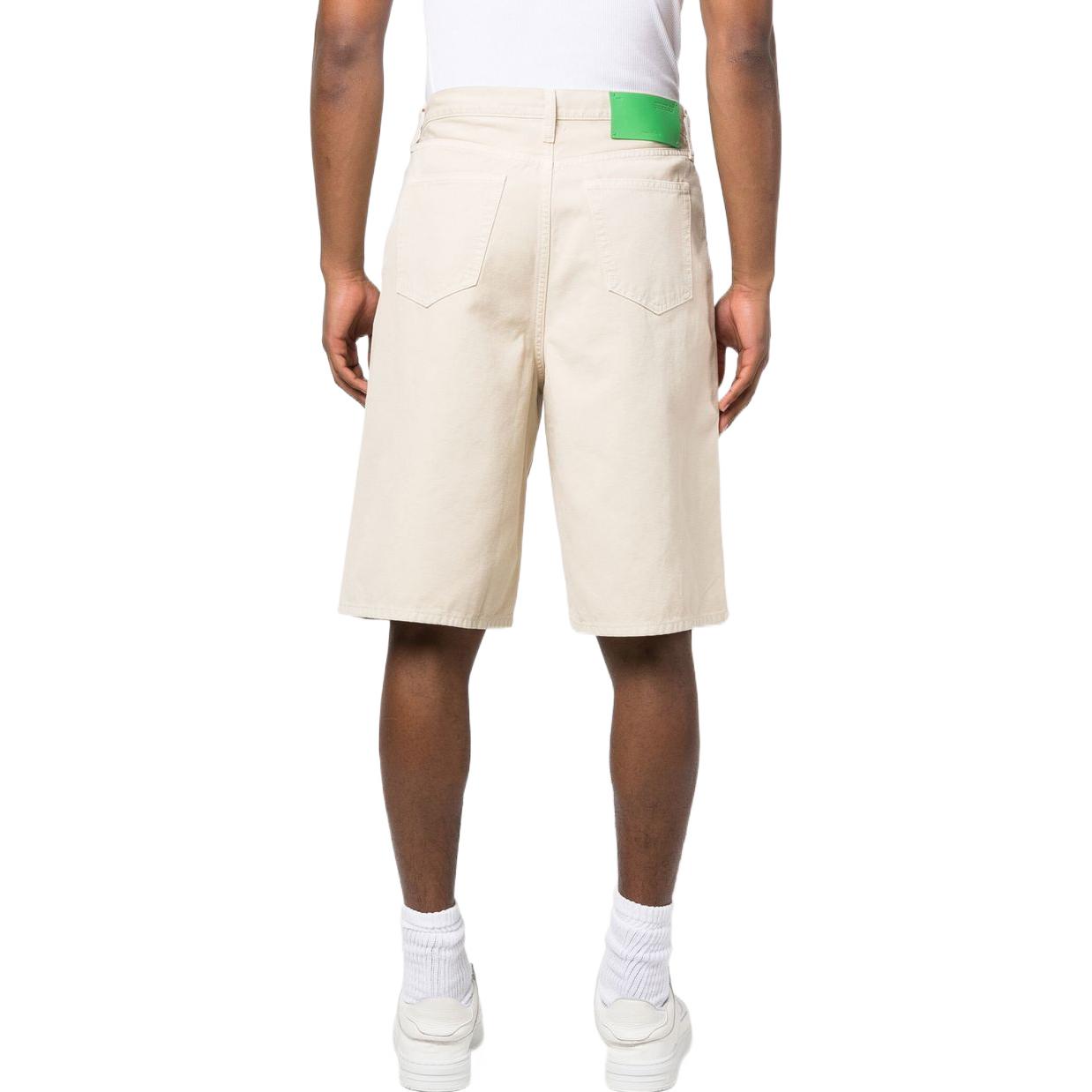 Image of OFF-WHITE SS23 纯色系扣牛仔短裤 常规版型 男款 米白色 OMCB084S23FAB0016161