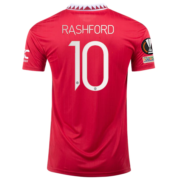Image of adidas Manchester United Marcus Rashford Home Jersey w/ Europa League Patches 22