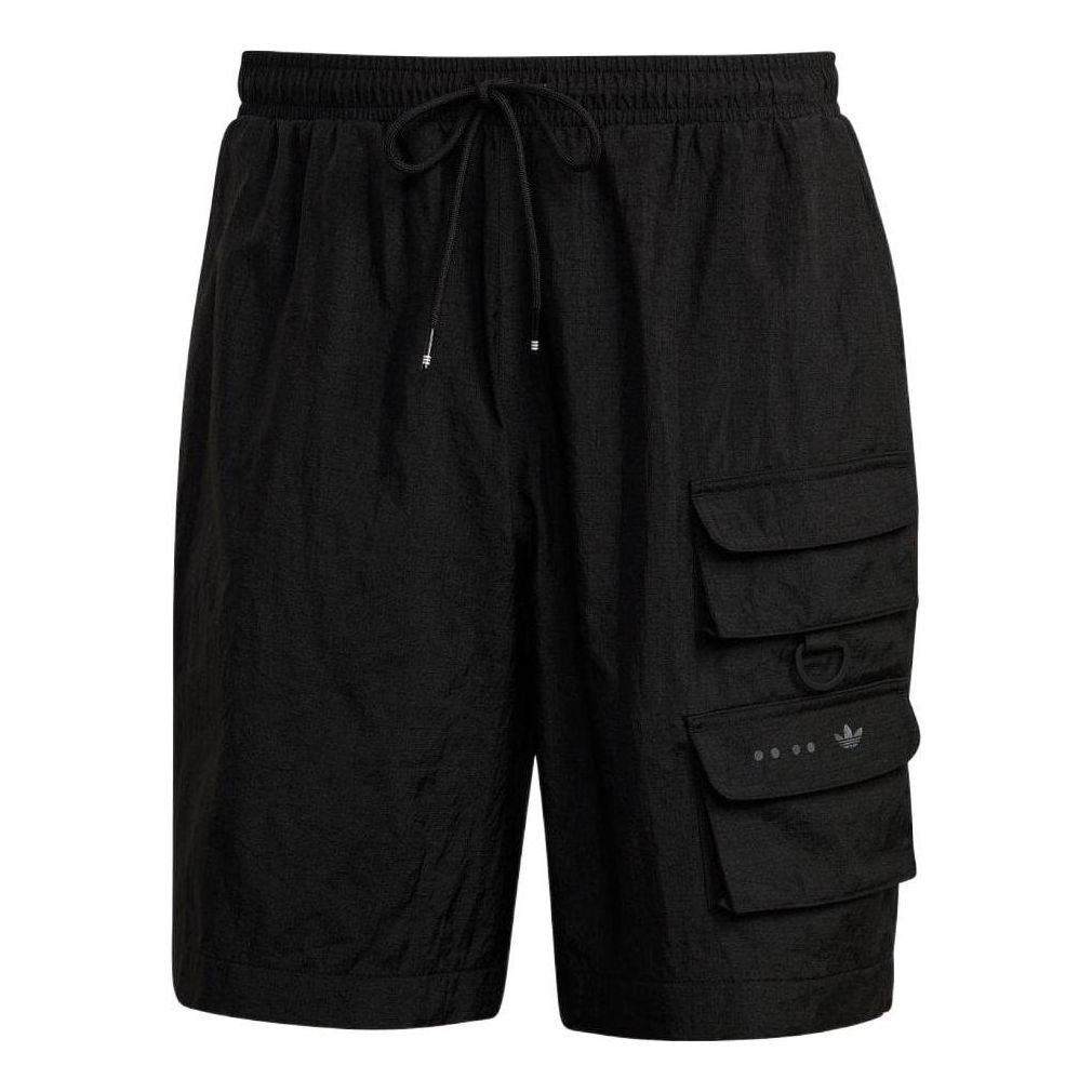 Image of adidas Solid Color Multiple Pockets Lacing Shorts Black HS8889