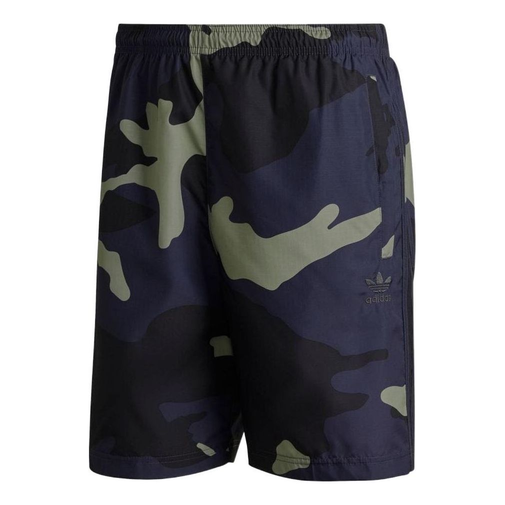 Men's adidas originals Elastic Waistband Camouflage Straight Shorts Blue HF4872