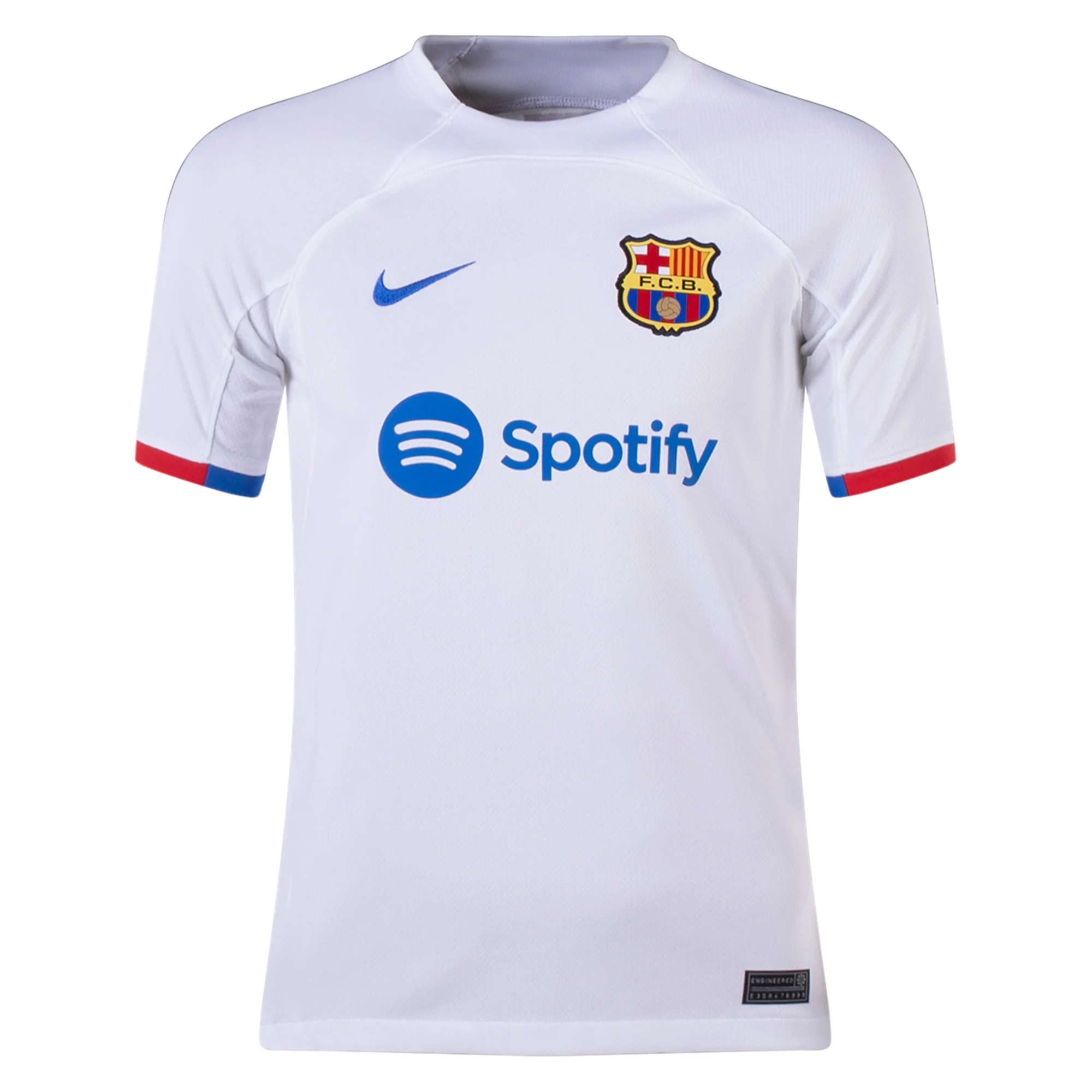 Image of Nike Youth Barcelona Ilkay Gundogan Away Jersey 23/24 (White/Royal Blue)