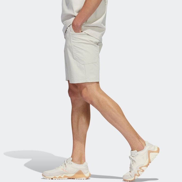 adidas Solid Color Side  Belt Straight Shorts Men's Creamy White HS5622
