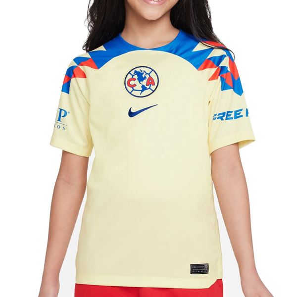 Nike Club America Heimtrikot 23/24 für Jugendliche (Lemon Chiffon/Blue Jay)