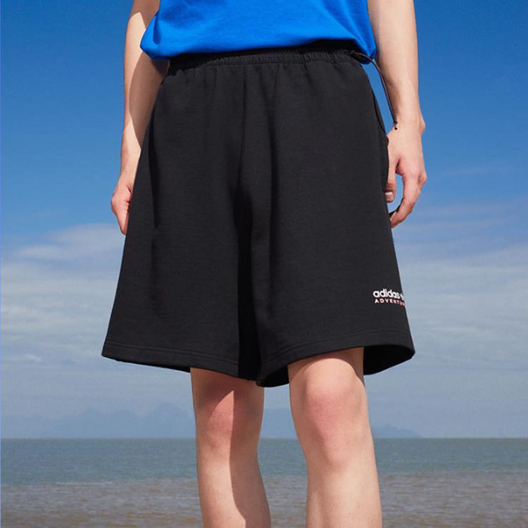 adidas originals Solid Color Cotton Sports Breathable Shorts Black HF4767
