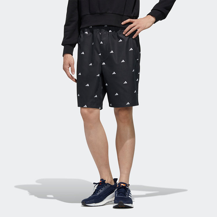Image of adidas M Short Gen Aop Logo Printing Sports Shorts Black GJ5107