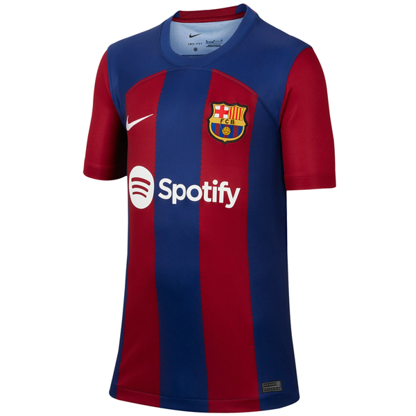 Image of Nike Youth Barcelona Robert Lewandowski Home Jersey 23/24 (Deep royal Blue/Noble
