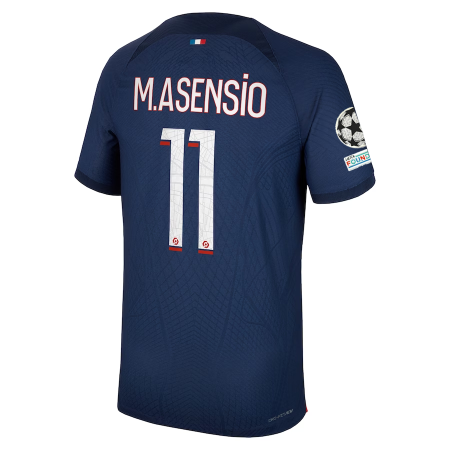 Nike Paris Saint-Germain Authentic Match Marco Asensio Home Jersey w/ Champions