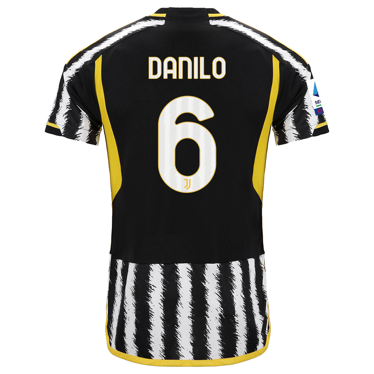 Image of adidas Danilo Juventus Home Jersey w/ Serie A Patch 23/24 (Black/White)