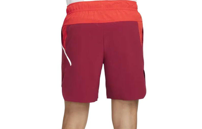 Image of Men's Nike SS22 Logo Printing Elastic Waistband Tennis Red Shorts DD8312-690