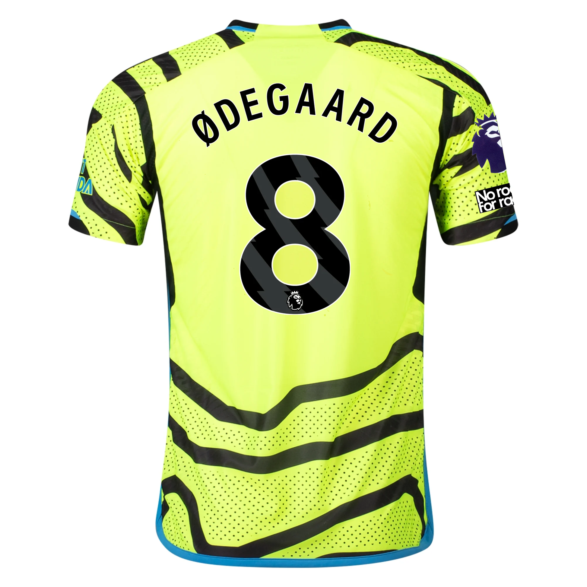 adidas Arsenal Authentic Martin Odegaard Away Jersey w/ EPL + No Room For Racism