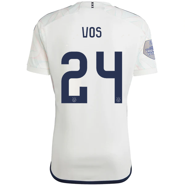 Image of adidas Ajax Silvano Vos Away Jersey w/ Eredivise League Patch 23/24 (Core White)