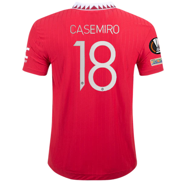 adidas Manchester United Casemiro Authentic Home Jersey w/ Europa League Patches