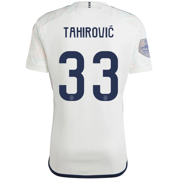 Image of adidas Ajax Benjamin Tahirović Away Jersey w/ Eredivise League Patch 23/24 (Core
