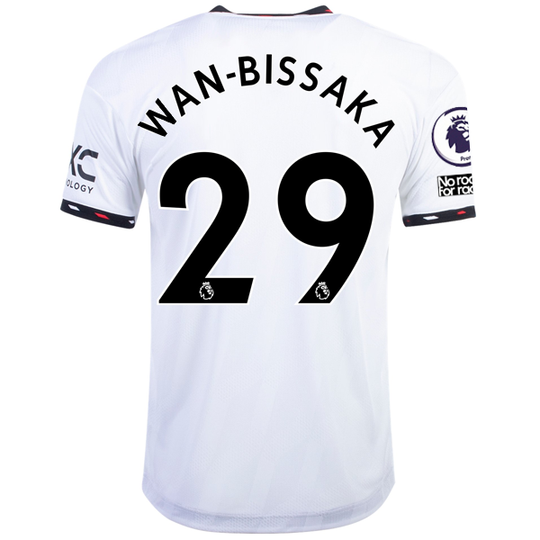 Image of adidas Manchester United Aaron-Wan Bissaka Authentic Away Jersey w/ EPL + No Roo