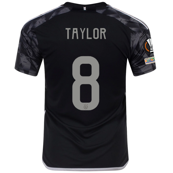 Image of adidas Ajax Kenneth Taylor Third Jersey w/ Europa League Patches 23/24 (Black)