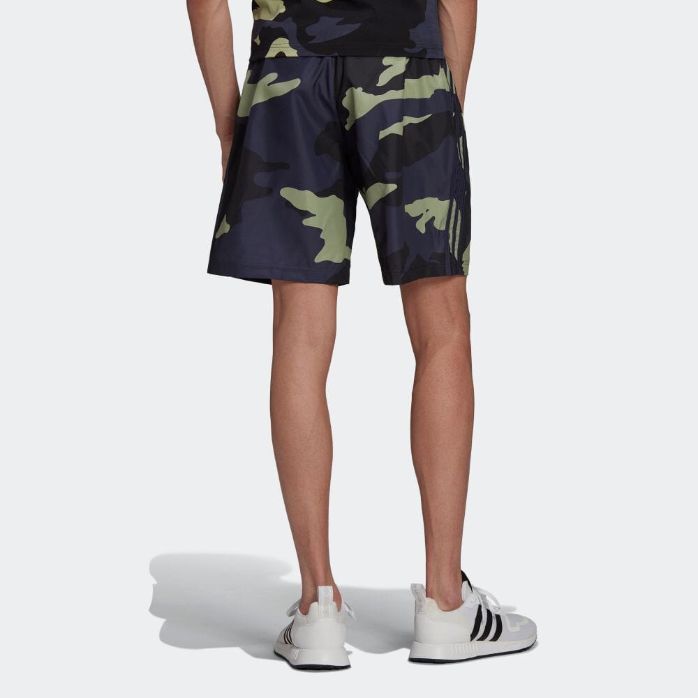 Men's adidas originals Elastic Waistband Camouflage Straight Shorts Blue HF4872