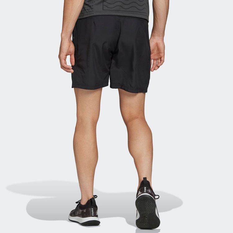 Men's adidas Solid Color Casual Drawstring 2 In 1 Sports Shorts Black HG4203