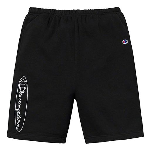 Image of Supreme x Champion SS19 Outline Sweatshort Black SUP-SS19-10072