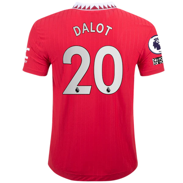 Image of adidas Manchester United Authentic Diogo Dalot Home Jersey w/ EPL + No Room For