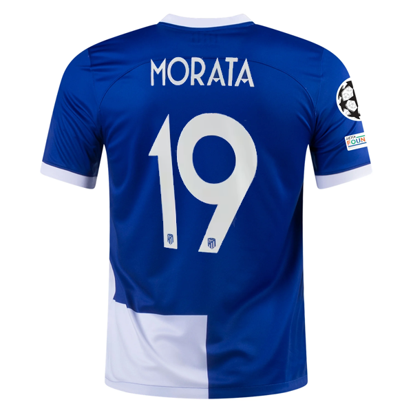 Nike Atletico Madrid Alvaro Morata Away Jersey w/ Champions League Patches 23/24