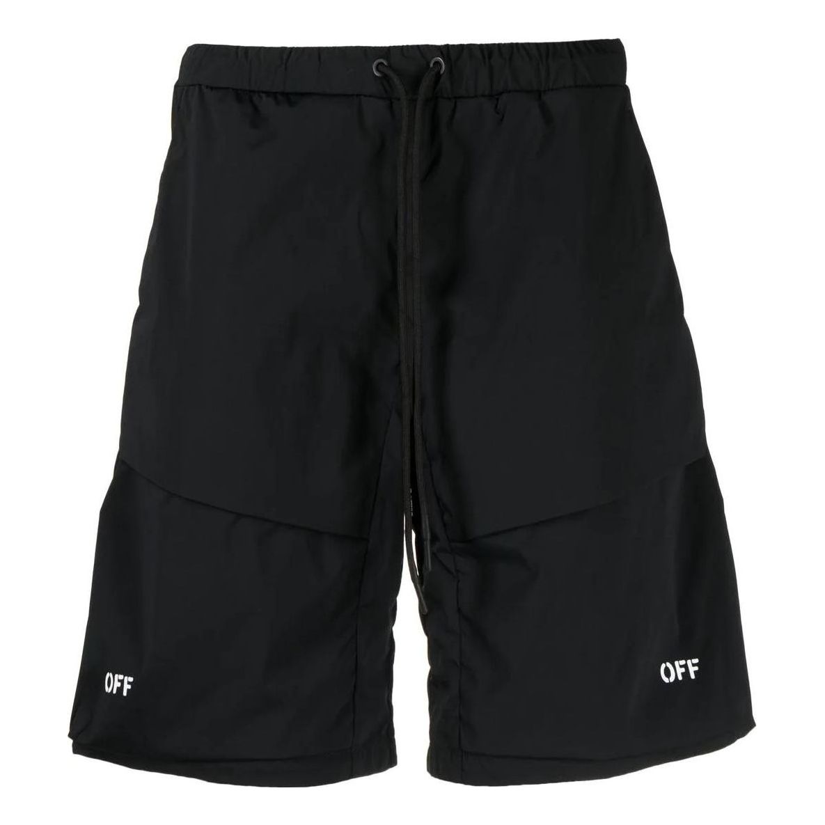 Image of Men's OFF-WHITE SS22 Solid Color Drawstring Straight Shorts Black OMVH019C99FAB0