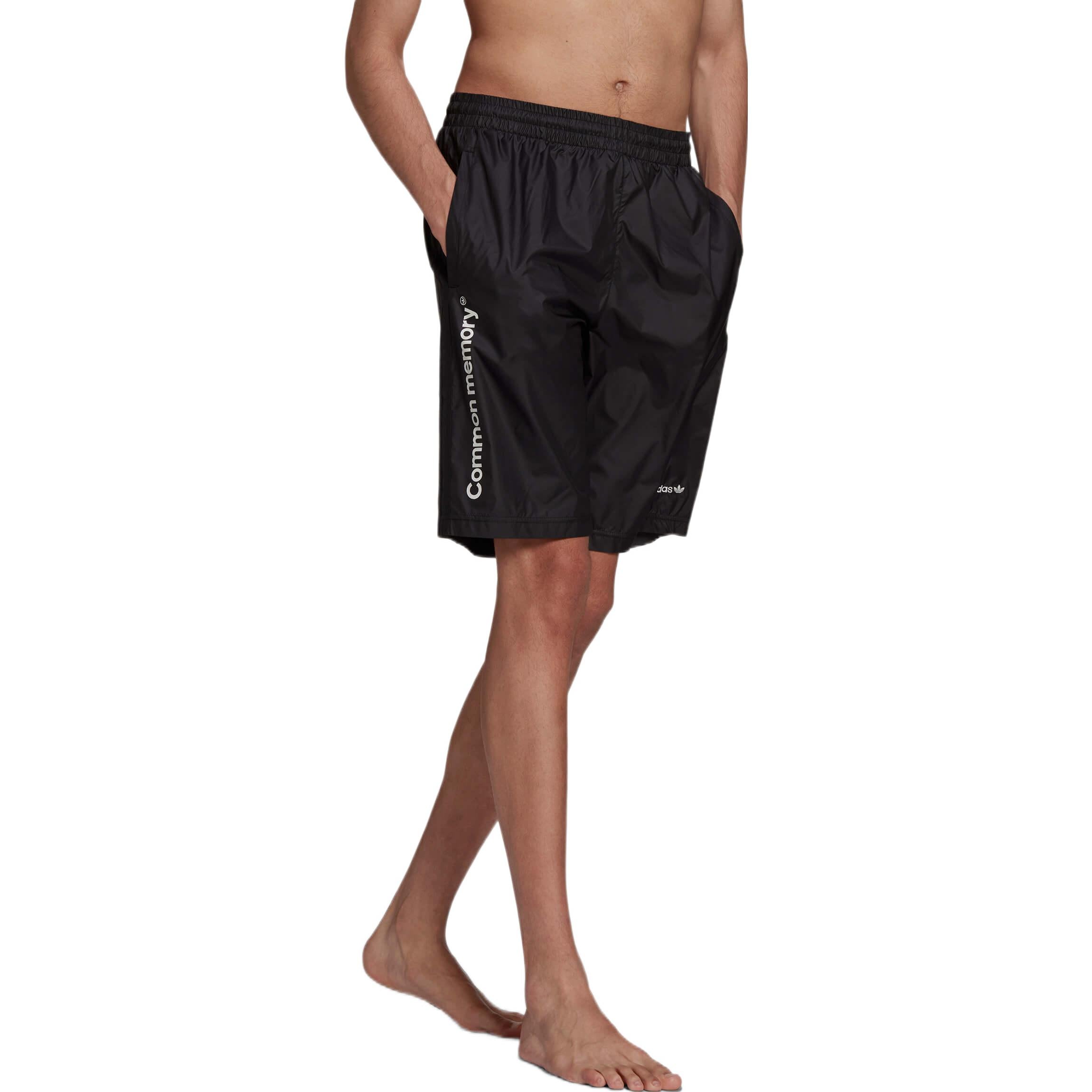 Image of Men's adidas Solid Color Sports Alphabet Printing Shorts Black HC7125