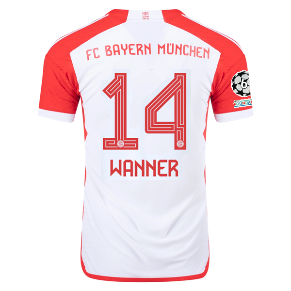 Image of adidas Bayern Munich Authentic Paul Wanner Home Jersey w/ Champions League Patch