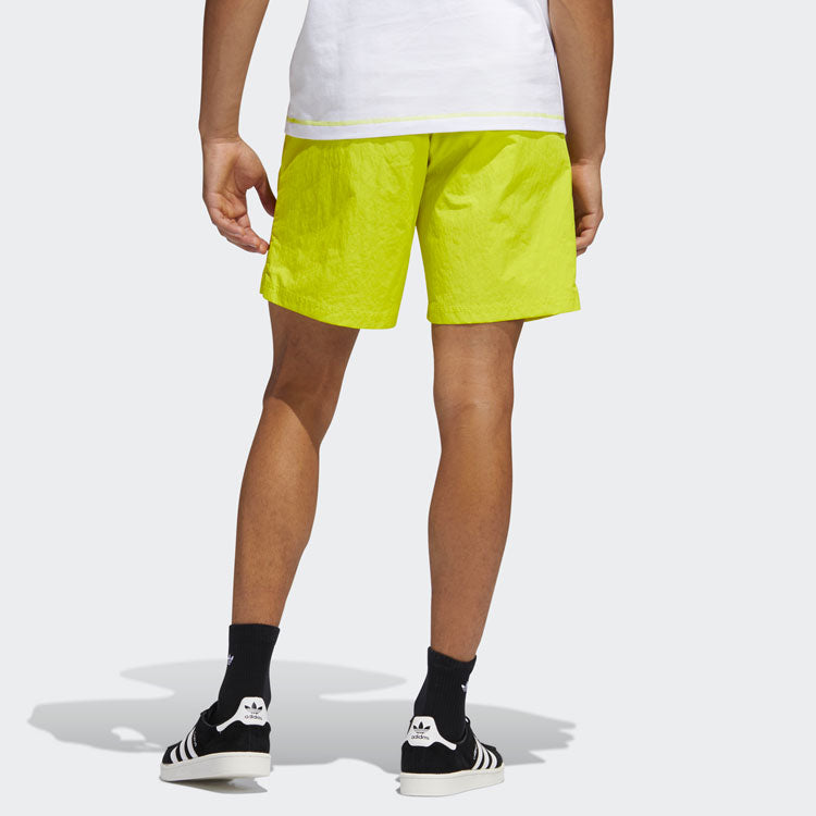 adidas originals Emb Woven Short Embroidered Casual Sports Shorts Yellow Green G
