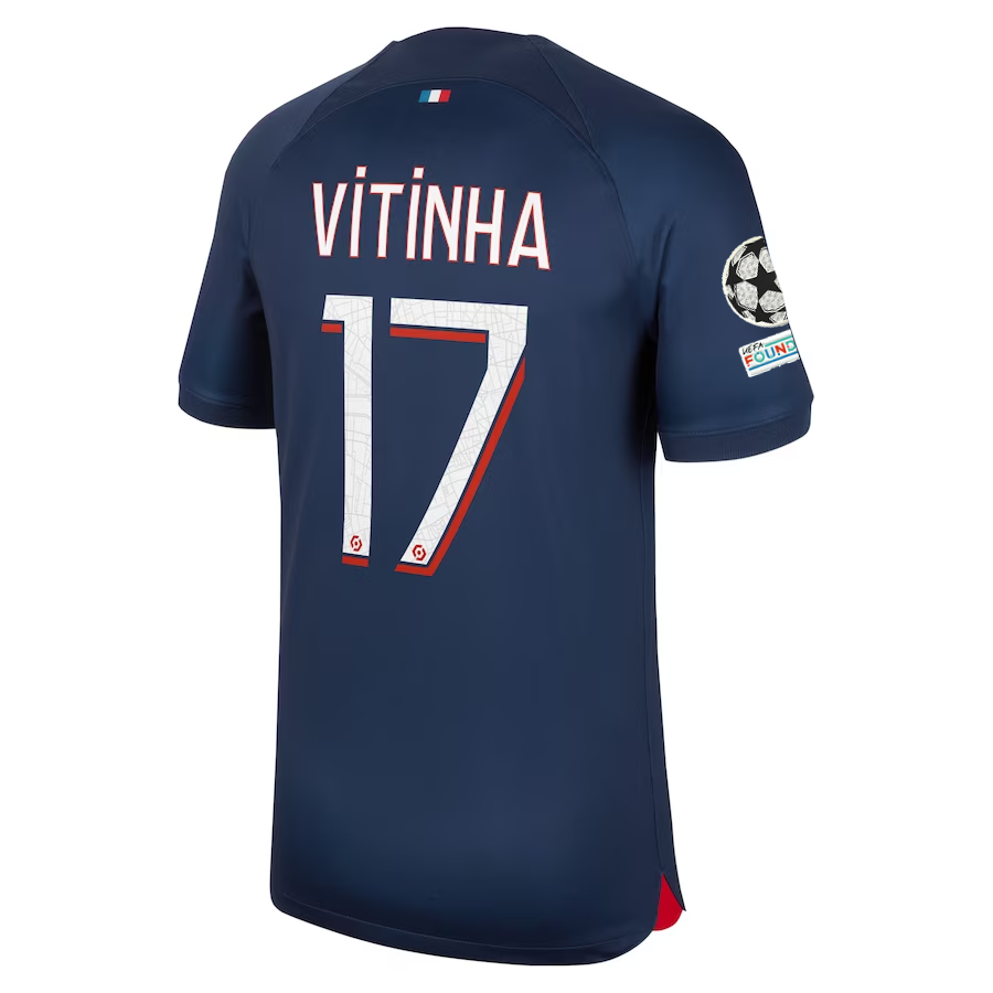 Nike Paris Saint-Germain Vitinha Heimtrikot mit Champions League-Aufnähern 23/24 (