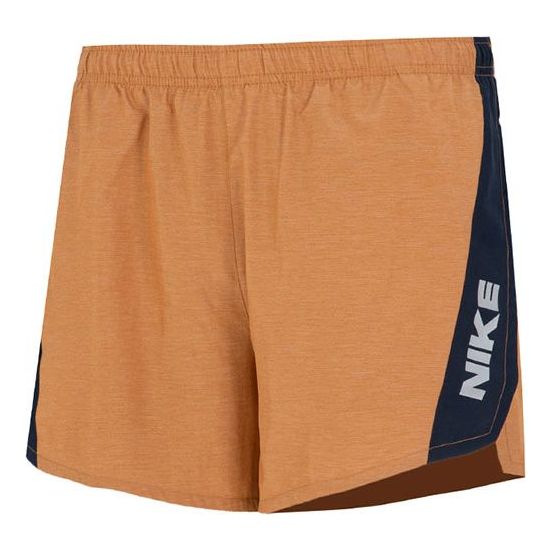 Image of Men's Nike Logo Alphabet Printing Elastic Waistband Straight Shorts Yellow DM480