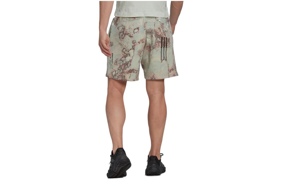 Image of adidas Printing Lacing Straight Casual Shorts Unisex Green HG6440