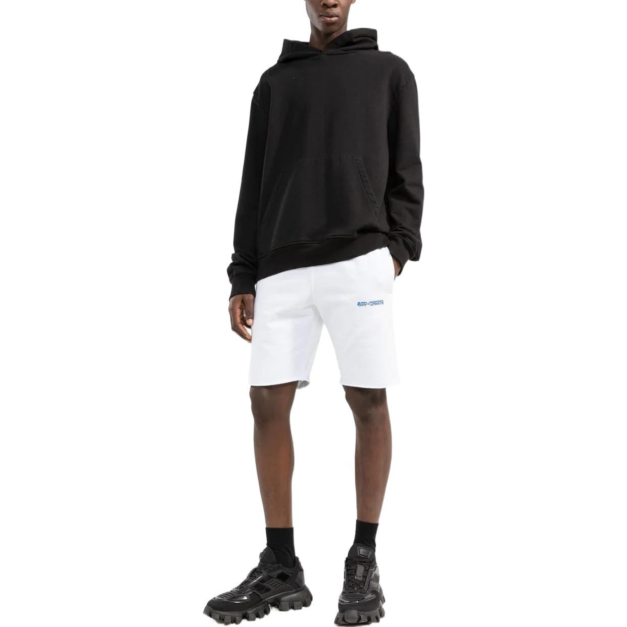 Image of Men's OFF-WHITE FW22 Alphabet Logo Printing Casual Shorts Version White OMCI006S