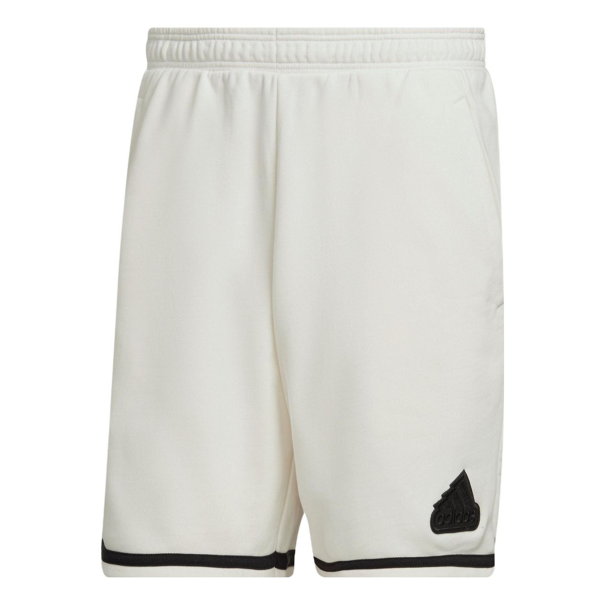 Image of adidas U SHO Logo Label Gerade Shorts mit elastischem Bund Weiß HY5517
